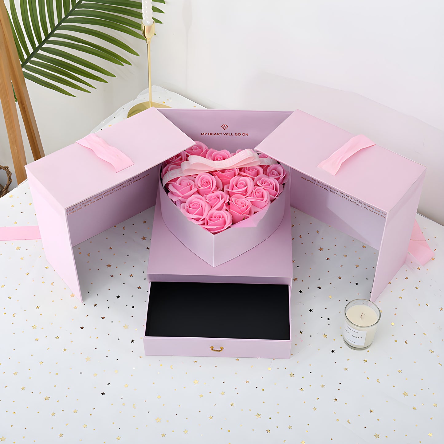 WELUVIA™ Luxury Real Rose Gift Box with Secret Compartment