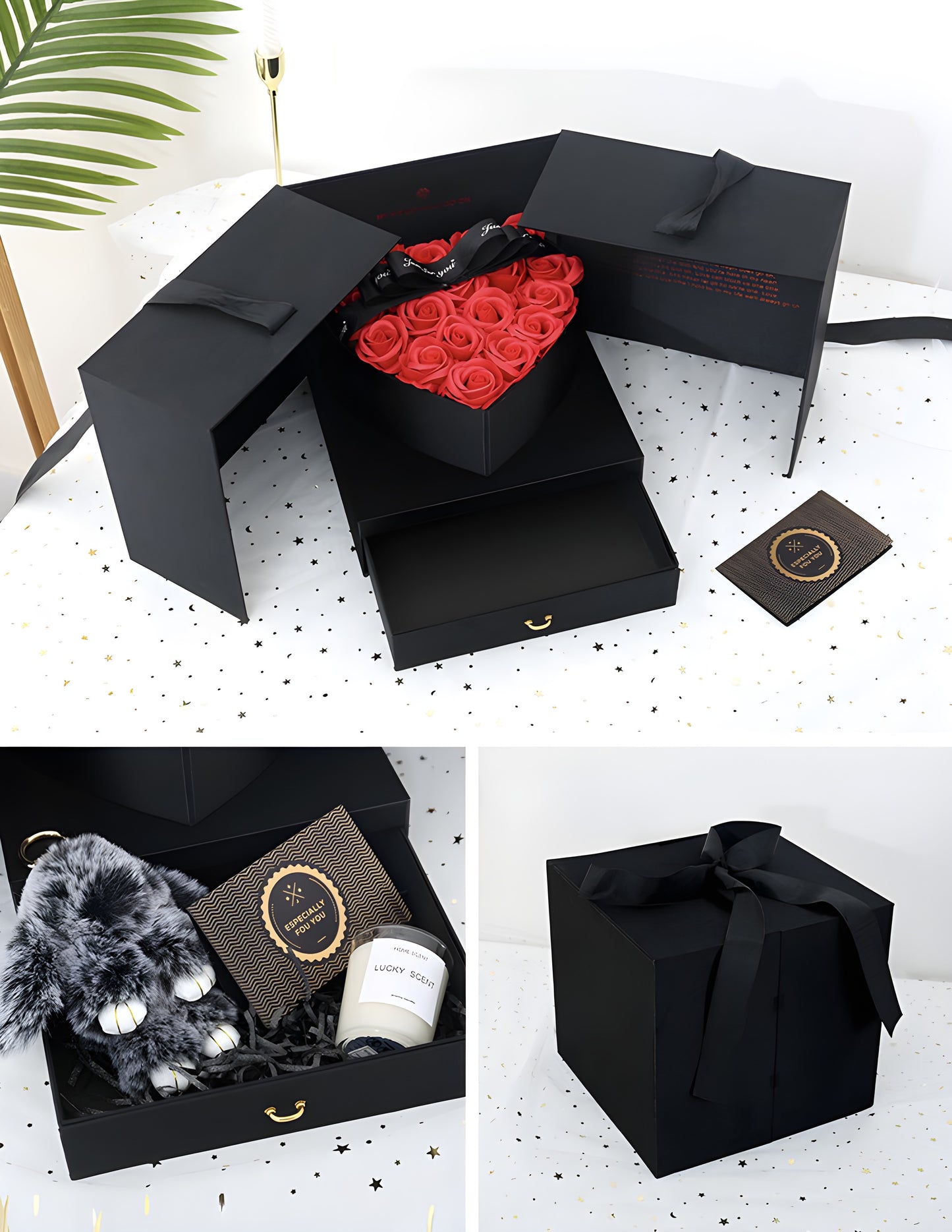 WELUVIA™ Luxury Real Rose Gift Box with Secret Compartment