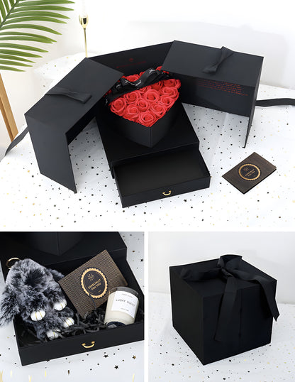 WELUVIA™ Luxury Real Rose Gift Box with Secret Compartment