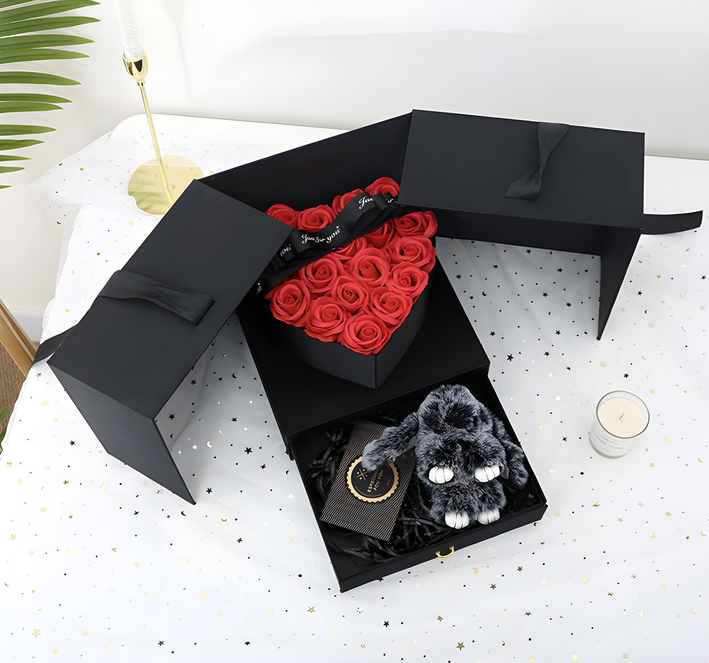 WELUVIA™ Luxury Real Rose Gift Box with Secret Compartment